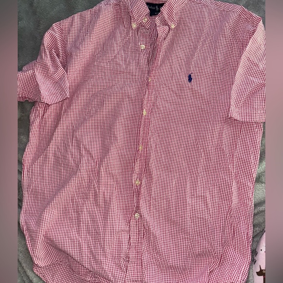 Ralph Lauren Blake size med men’s button up red/white plaid short sleeve shirt - Picture 1 of 3